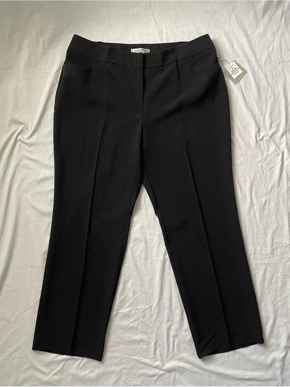 Kasper Women’s Black Solid Dress Pants Flat Front, Size 16W Plus
